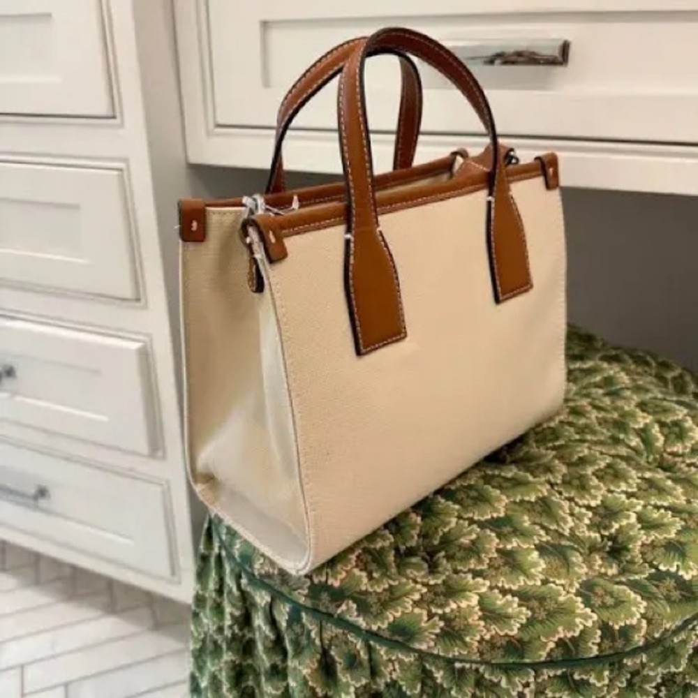 Zara Tan and White/Cream Purse